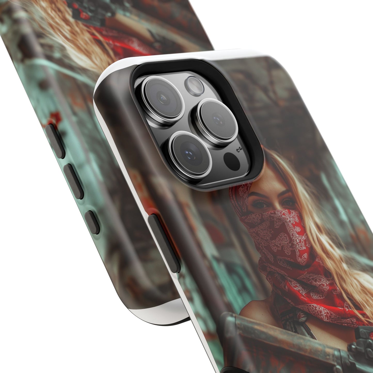 Phone Case - Beautiful Woman with Assault Rifle Design