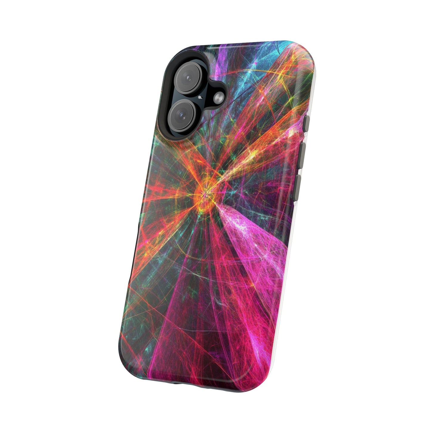 Luxurious Magnetic Wireless Charging Tough iPhone Case - “Trippy Starburst” by Moxie-Jay
