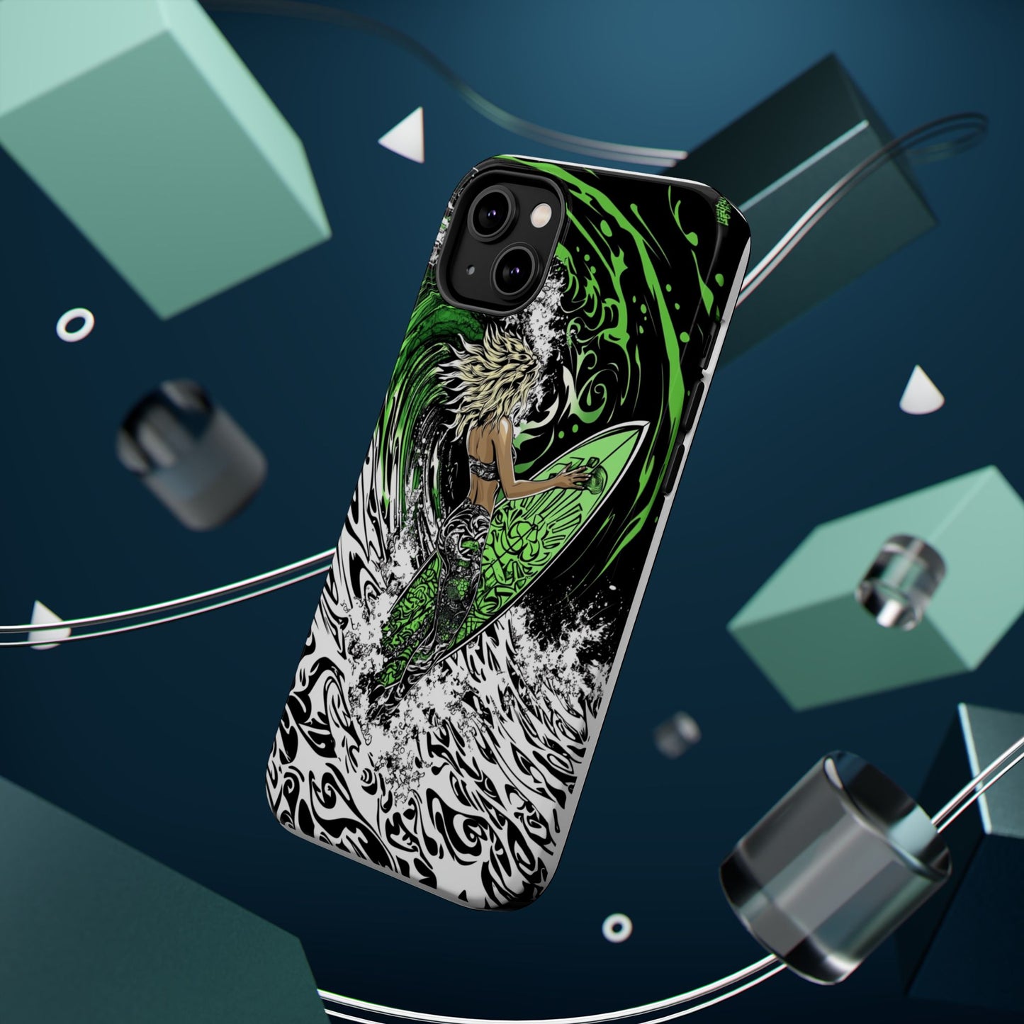 Luxurious Magnetic Wireless Charging Tough iPhone Case - "Surf's Up" by Moxie-Jay