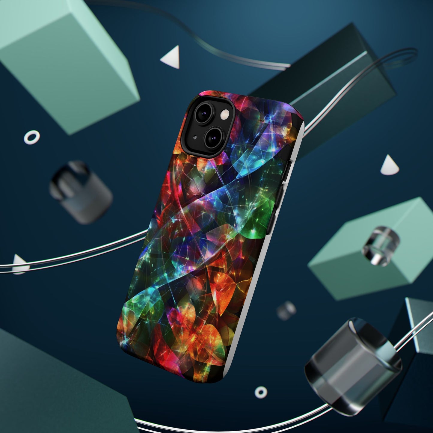 iPhone Case with Neon Colors Art by Moxie-Jay