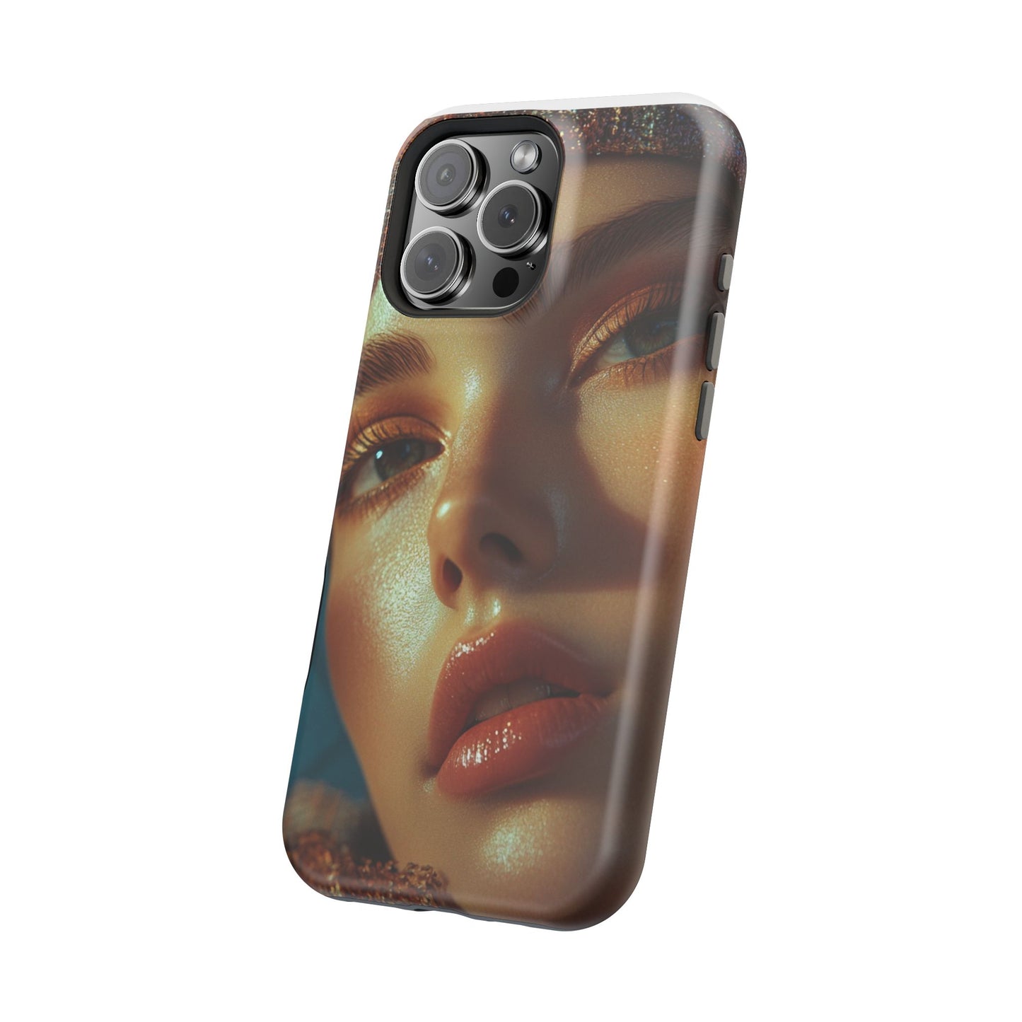 Phone Case - Luxury Magnetic Tough Case with Wireless Charging - Red Lips Fashion Editorial Art