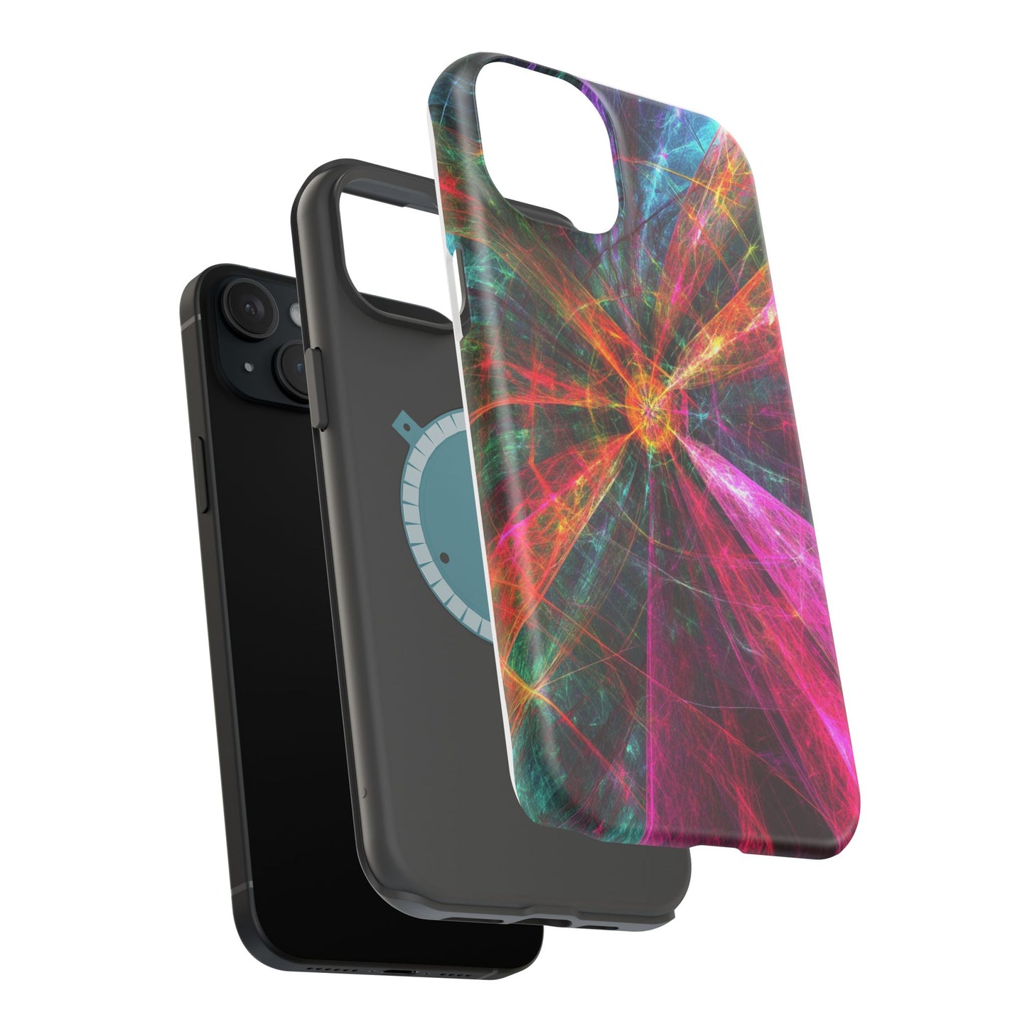 Luxurious Magnetic Wireless Charging Tough iPhone Case - “Trippy Starburst” by Moxie-Jay