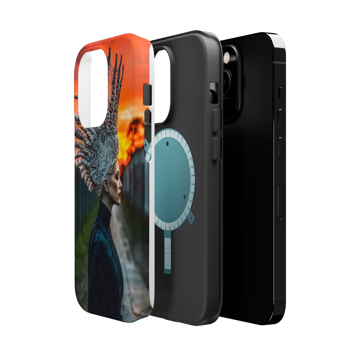 Sunset Goddess" Magnetic Wireless Charging iPhone Case by Moxie Jay