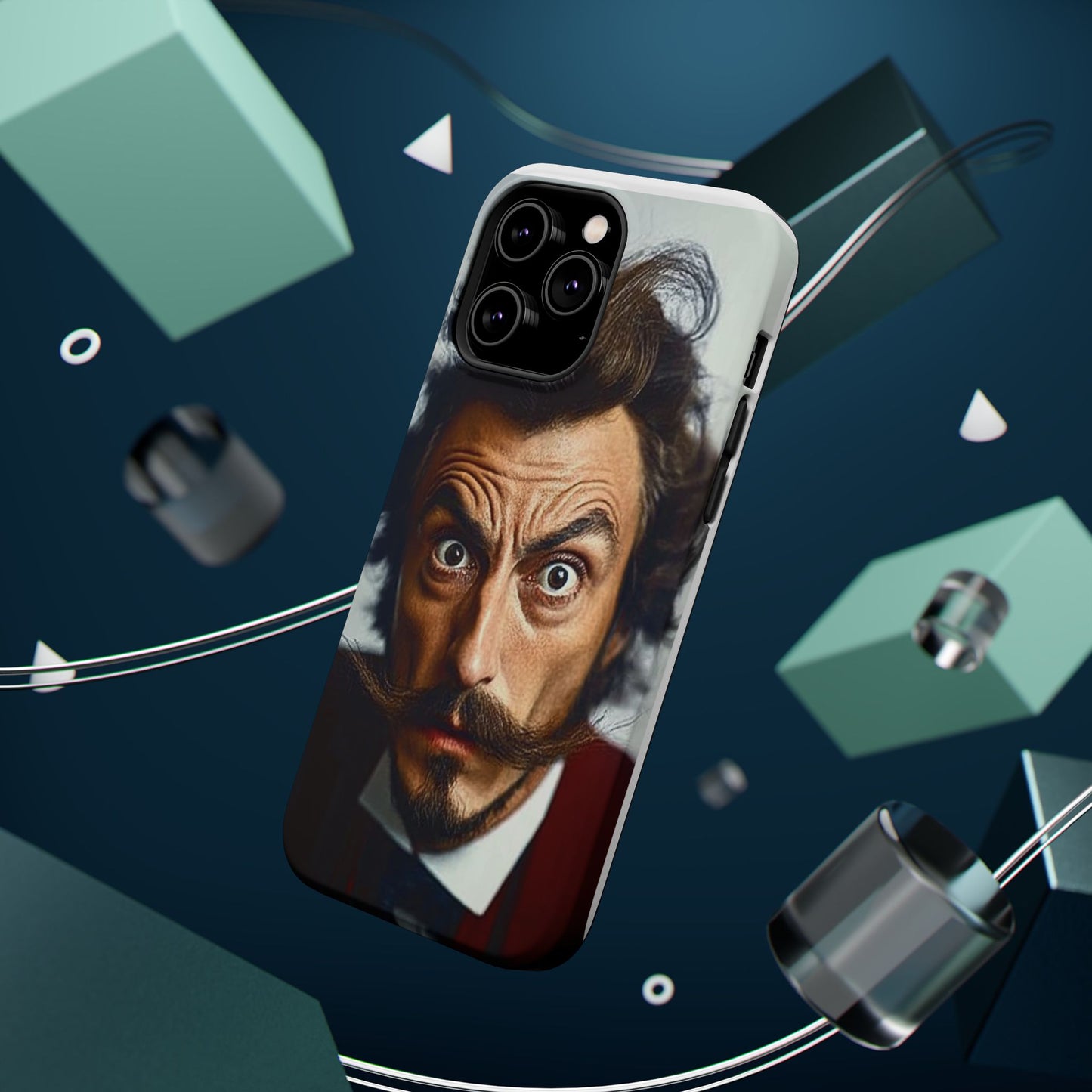Luxurious Magnetic Wireless Charging Tough iPhone Case - “Close-Up Salvador Dali” by Moxie-Jay