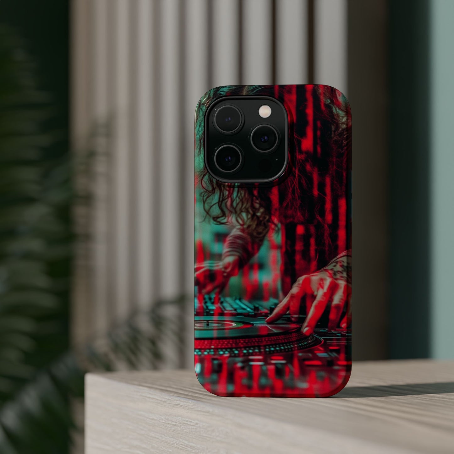 "Vinyl Virtuoso" Luxury Magnetic Wireless Charging iPhone Case by Moxie Jay