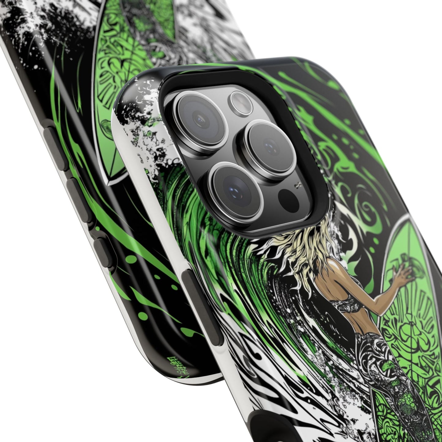 Luxurious Magnetic Wireless Charging Tough iPhone Case - "Surf's Up" by Moxie-Jay