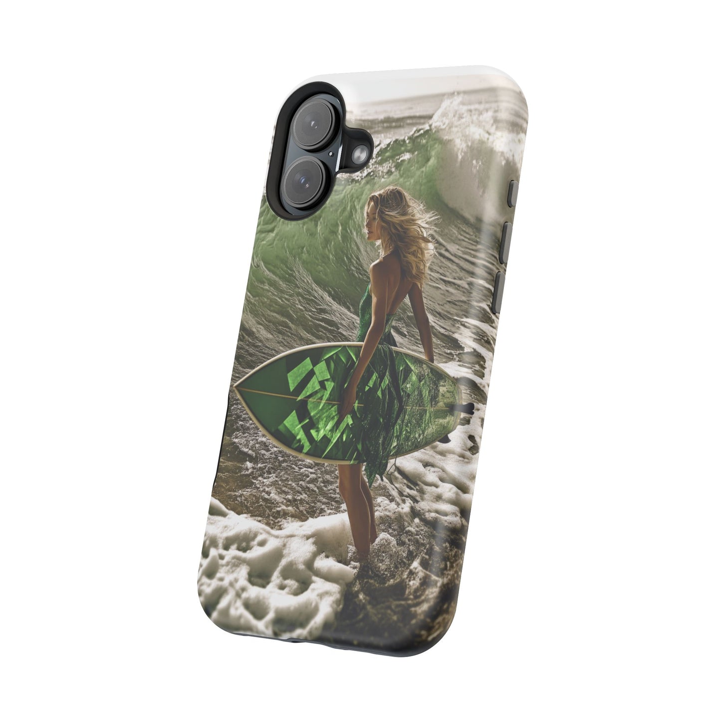 Surf's Up Chic" Luxury Magnetic Wireless Charging iPhone Case by Moxie Jay