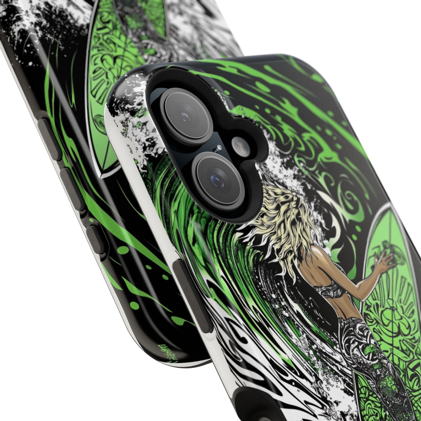 Luxurious Magnetic Wireless Charging Tough iPhone Case - "Surf's Up" by Moxie-Jay