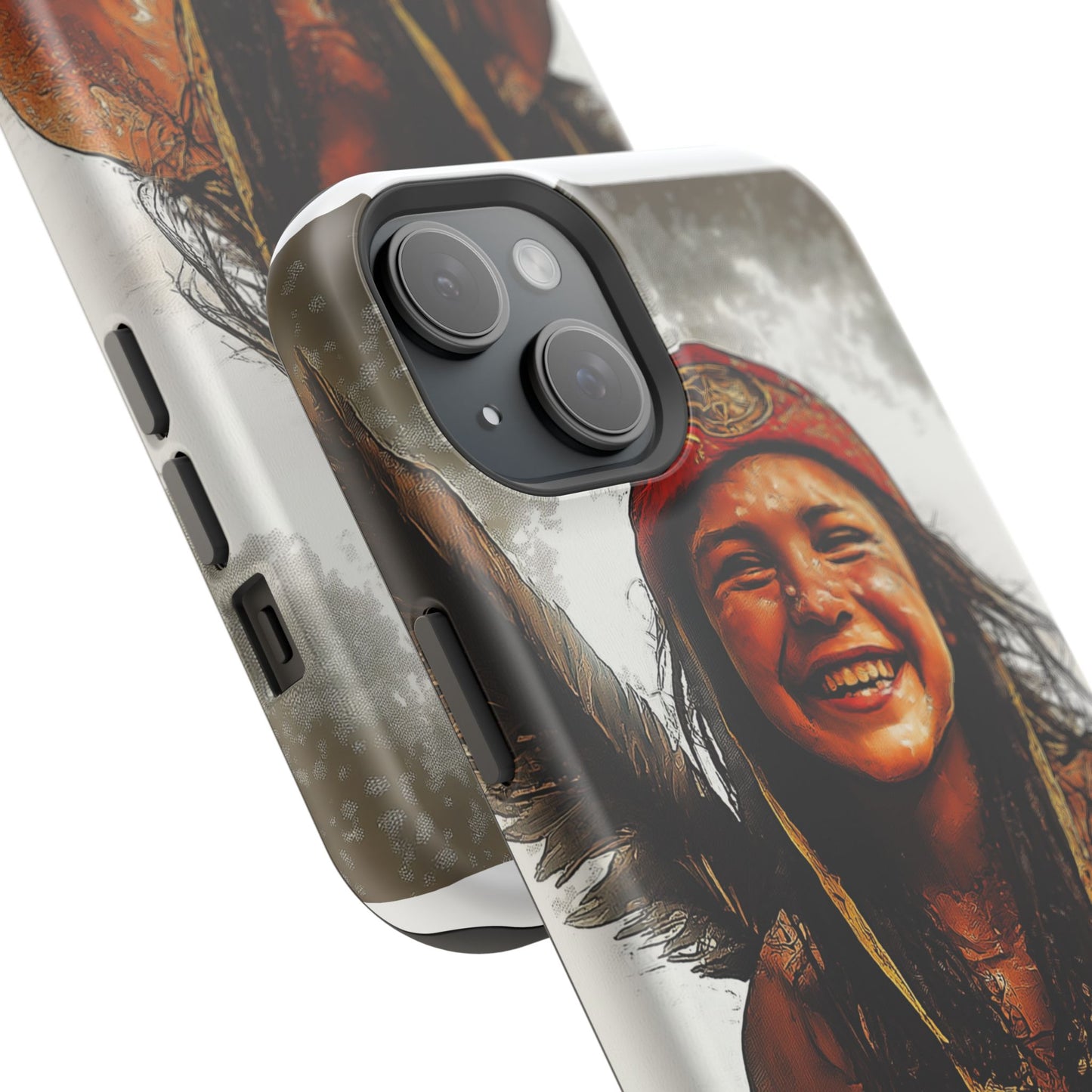 Luxurious Magnetic Wireless Charging Tough iPhone Case - Native Heritage Art by Moxie-Jay