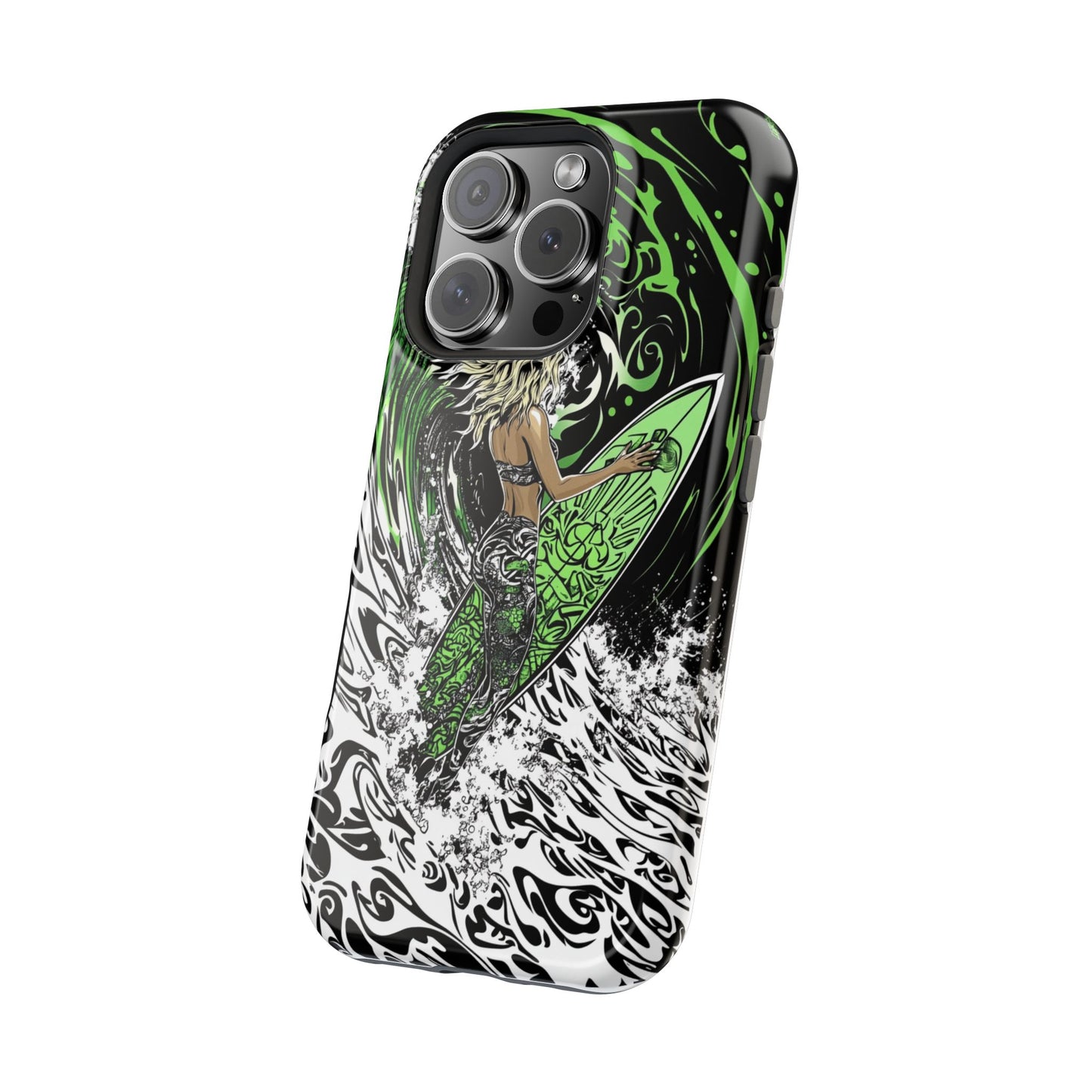 Luxurious Magnetic Wireless Charging Tough iPhone Case - "Surf's Up" by Moxie-Jay