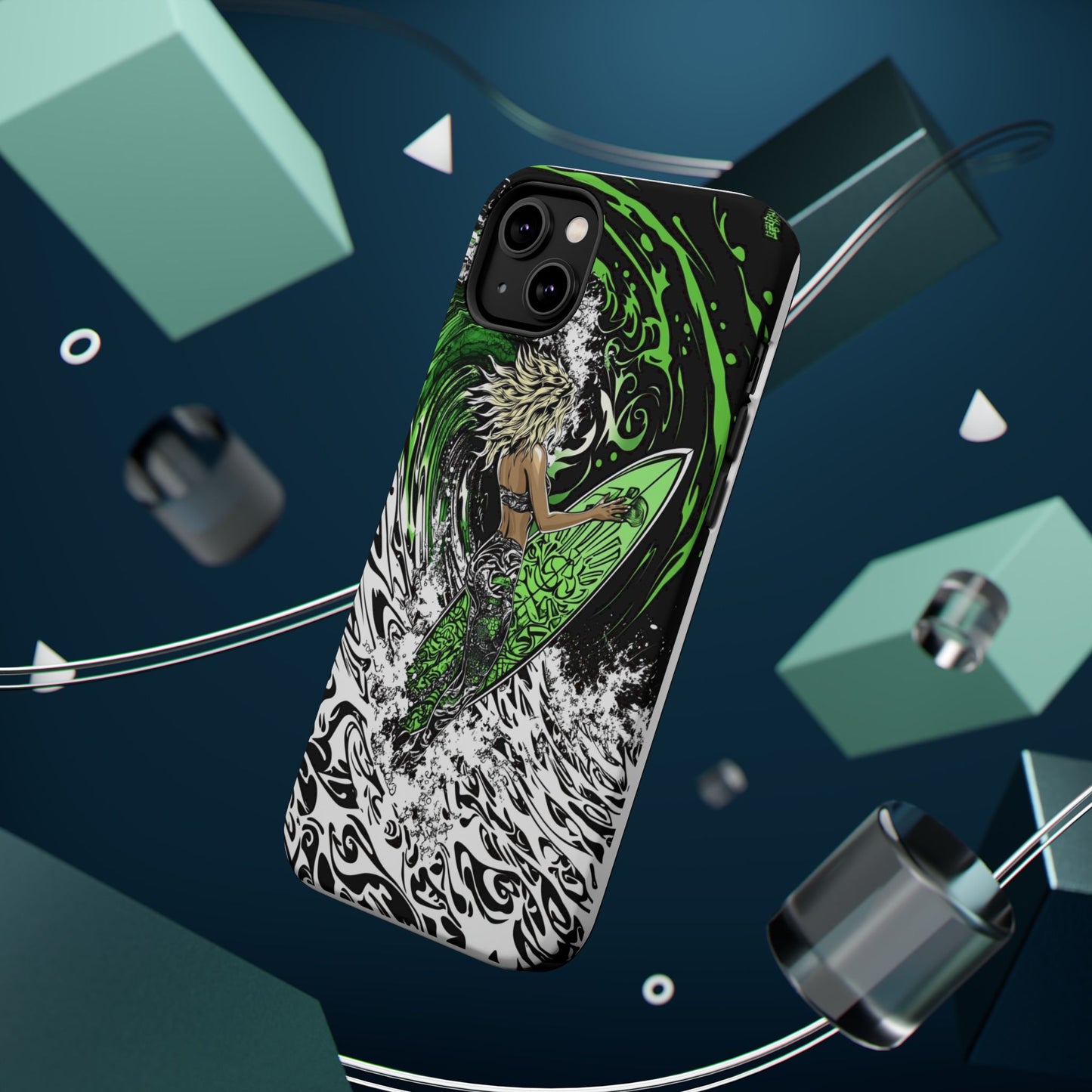 Luxurious Magnetic Wireless Charging Tough iPhone Case - "Surf's Up" by Moxie-Jay