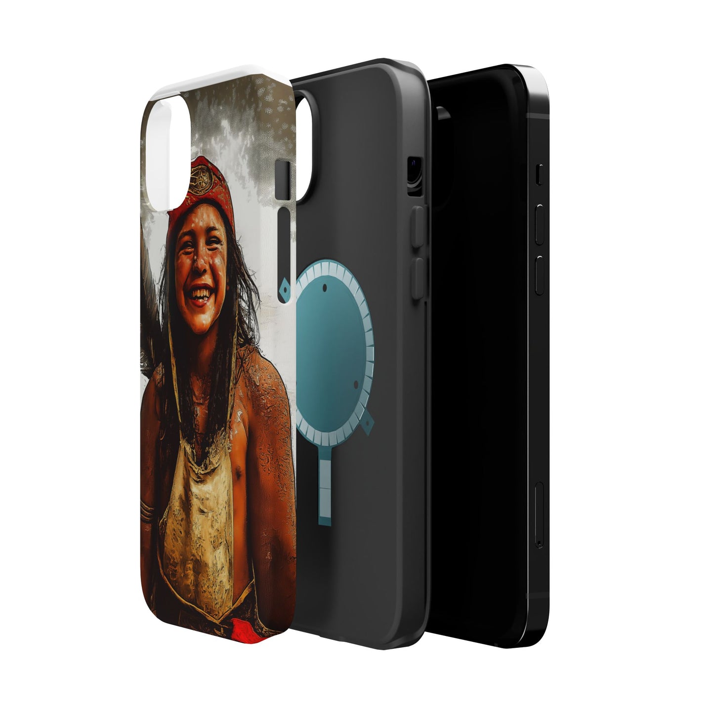 Luxurious Magnetic Wireless Charging Tough iPhone Case - Native Heritage Art by Moxie-Jay