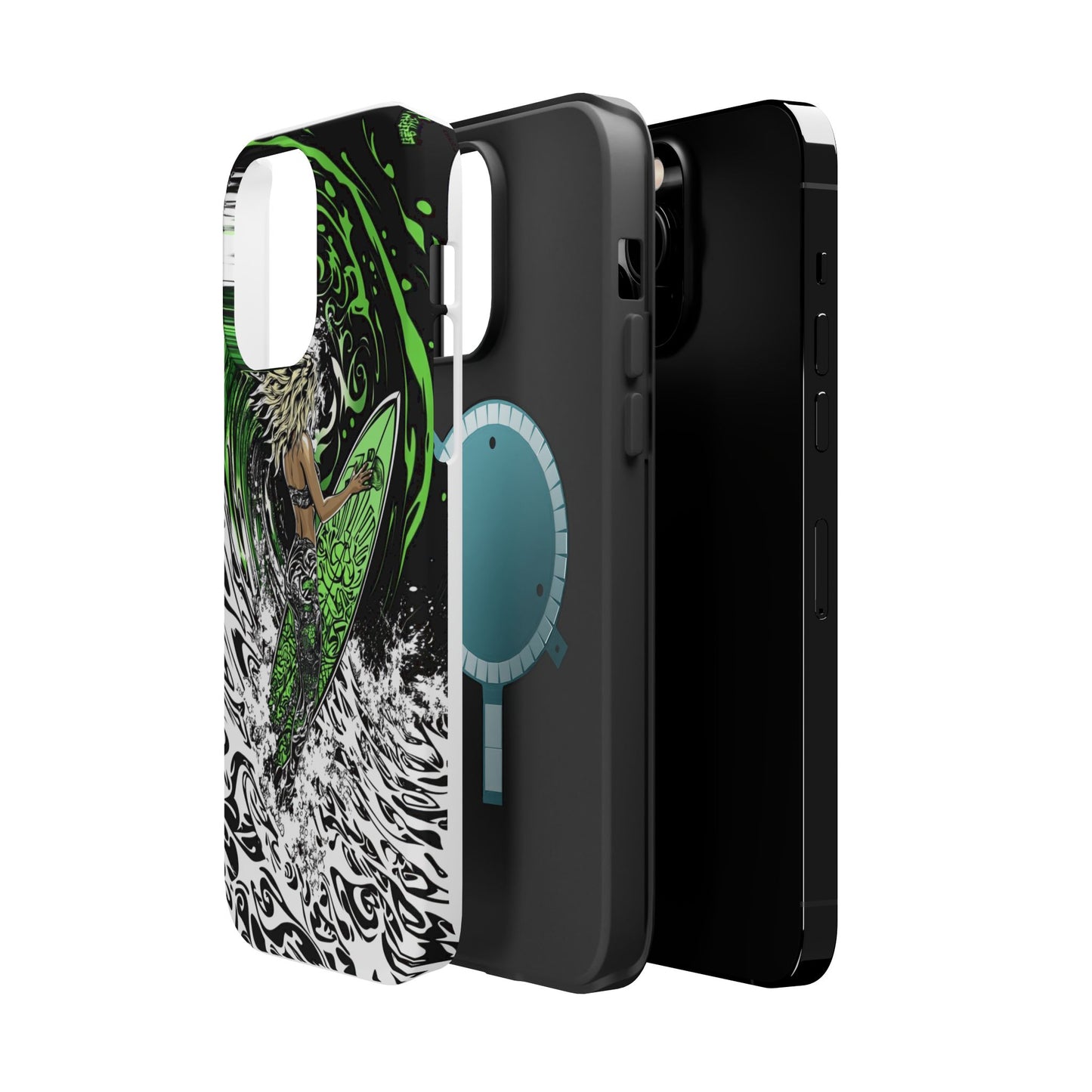 Luxurious Magnetic Wireless Charging Tough iPhone Case - "Surf's Up" by Moxie-Jay