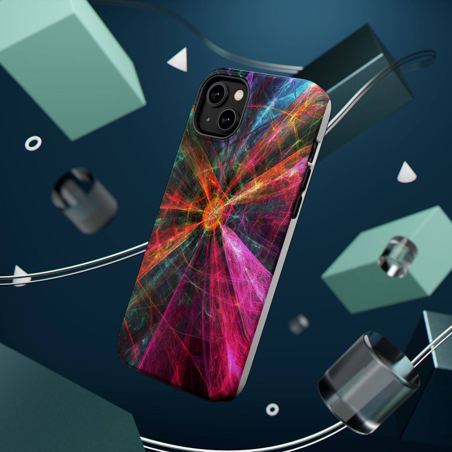 Luxurious Magnetic Wireless Charging Tough iPhone Case - “Trippy Starburst” by Moxie-Jay