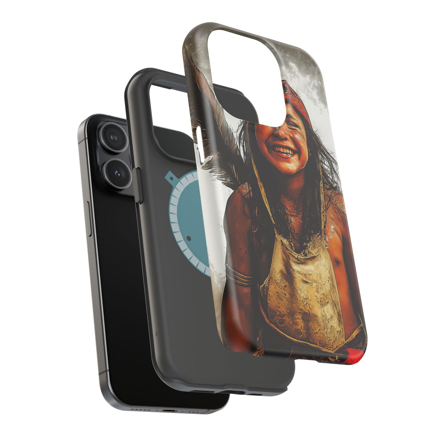 Luxurious Magnetic Wireless Charging Tough iPhone Case - Native Heritage Art by Moxie-Jay