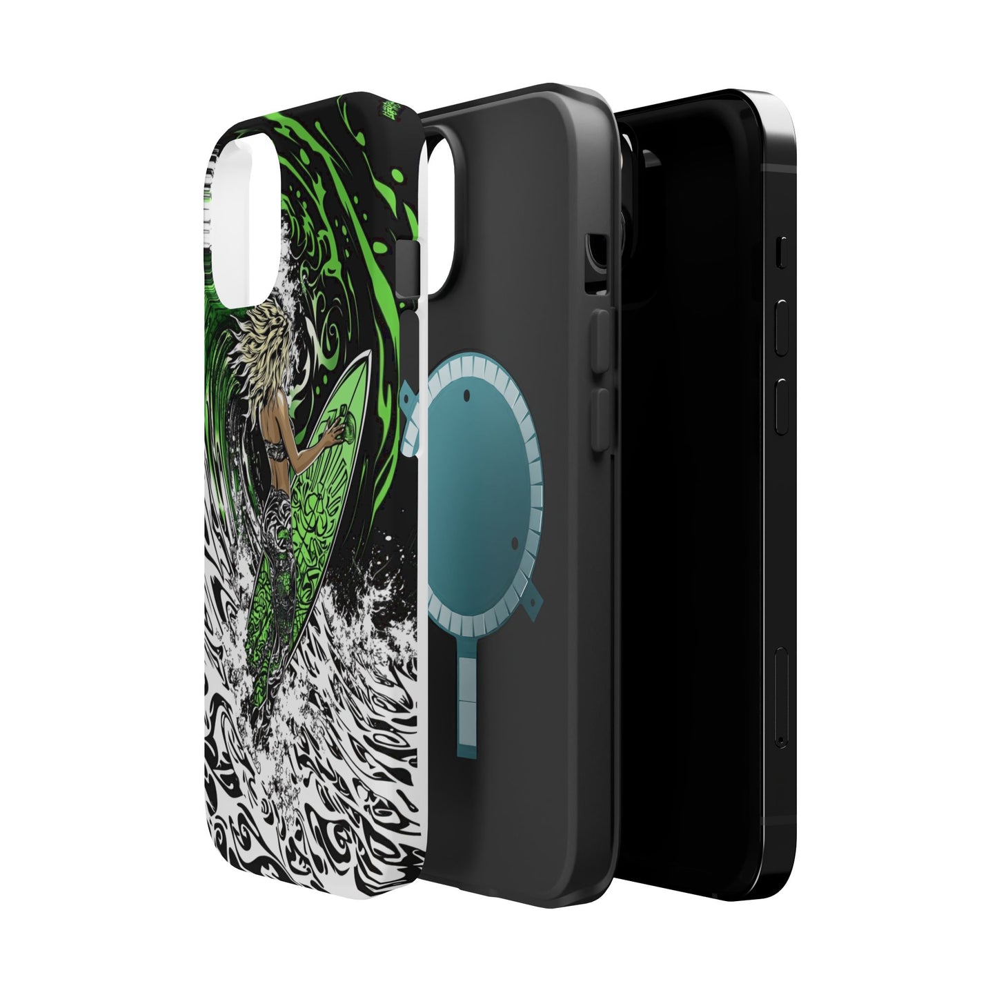 Luxurious Magnetic Wireless Charging Tough iPhone Case - "Surf's Up" by Moxie-Jay