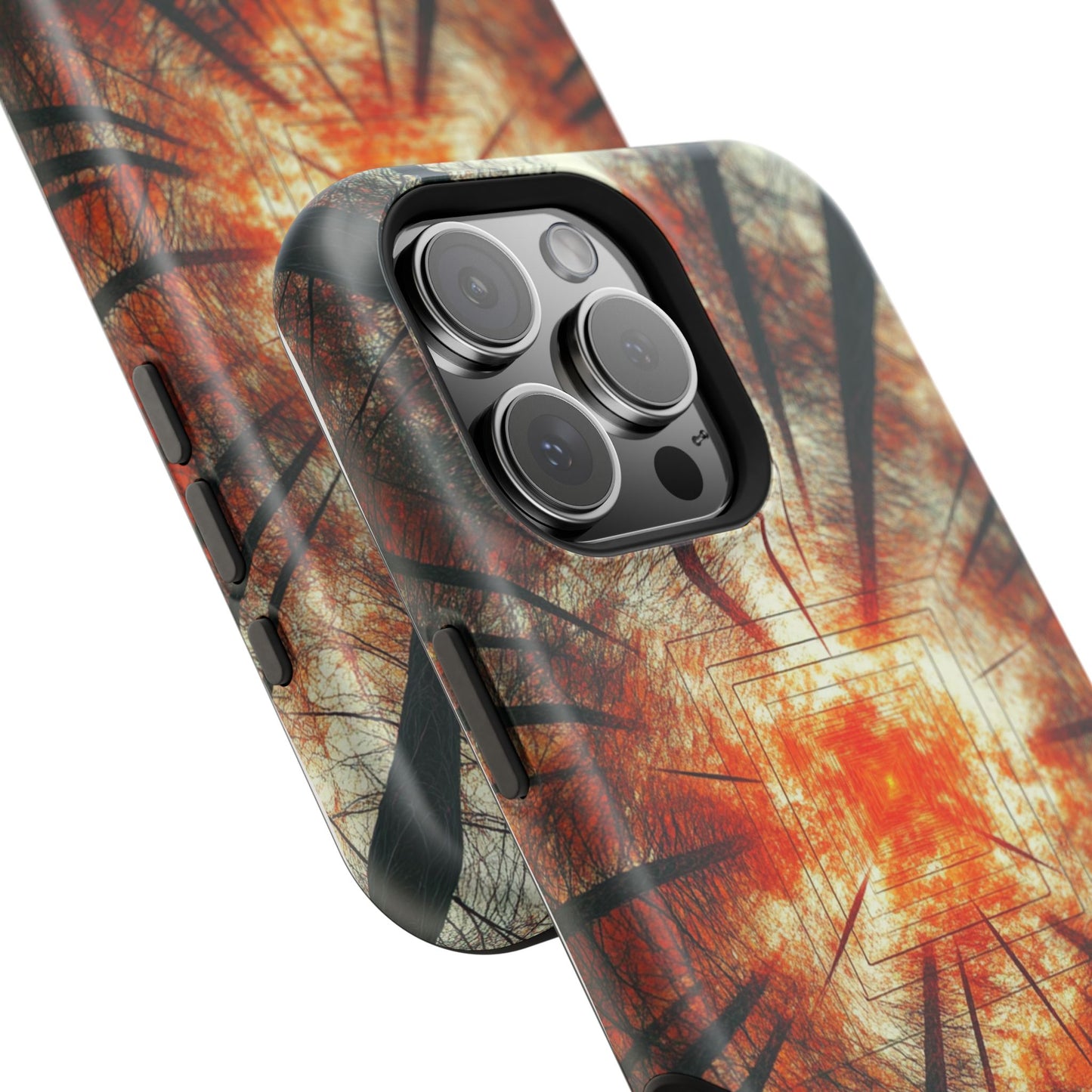 Wireless Charging Tough iPhone Case - Autumn Trees Art by Moxie-Jay