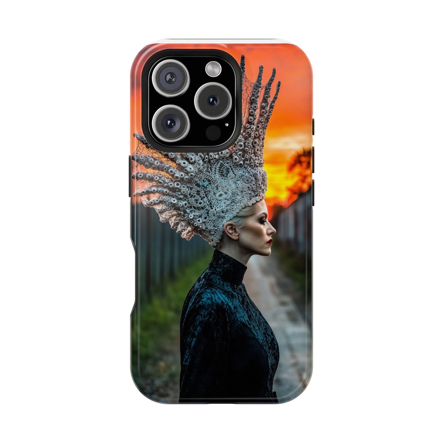 Sunset Goddess" Magnetic Wireless Charging iPhone Case by Moxie Jay