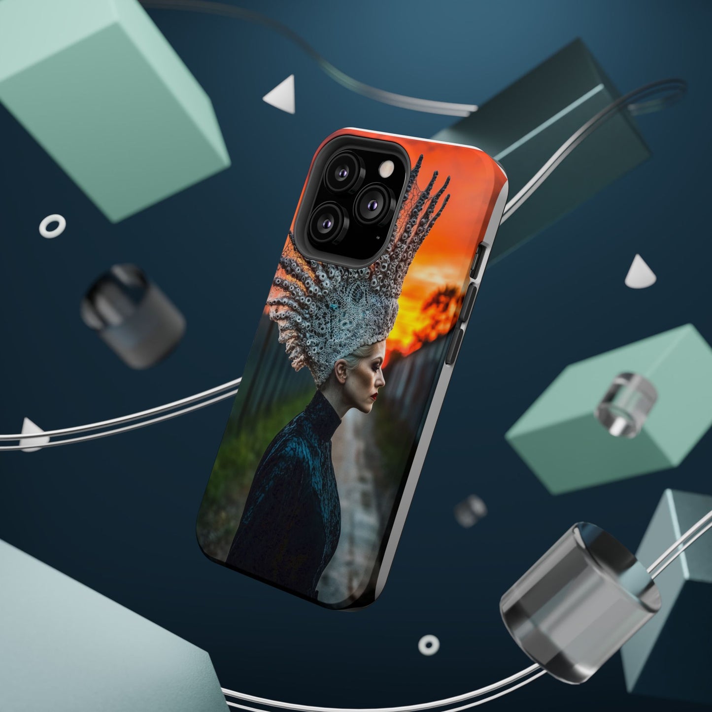 Sunset Goddess" Magnetic Wireless Charging iPhone Case by Moxie Jay