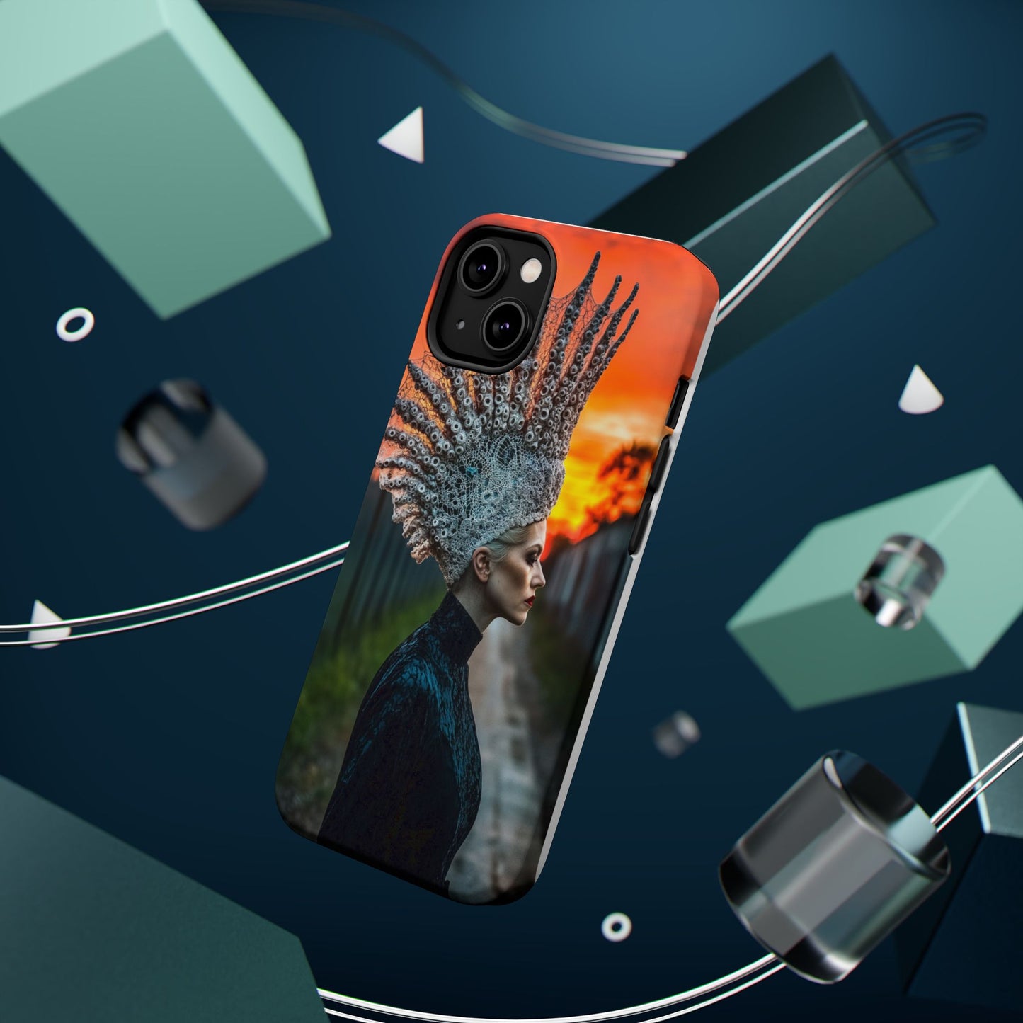 Sunset Goddess" Magnetic Wireless Charging iPhone Case by Moxie Jay