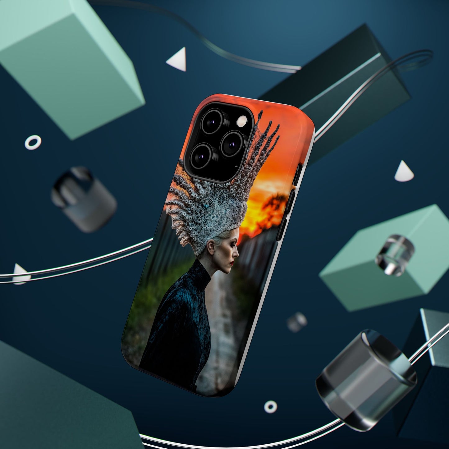 Sunset Goddess" Magnetic Wireless Charging iPhone Case by Moxie Jay