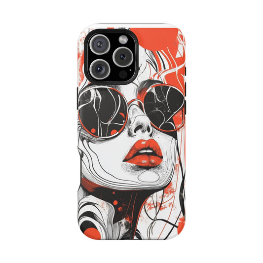 Artistic Magnetic Tough Case for iPhone - Stylish Protection with Bold Design