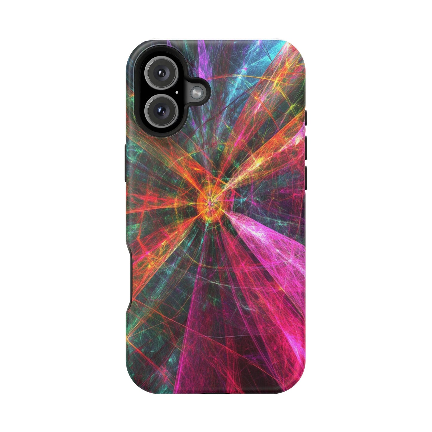 Luxurious Magnetic Wireless Charging Tough iPhone Case - “Trippy Starburst” by Moxie-Jay
