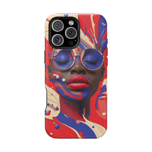 iPhone Magnetic Case - Original Artwork by Moxie-Jay, Futuristic Black Woman Design