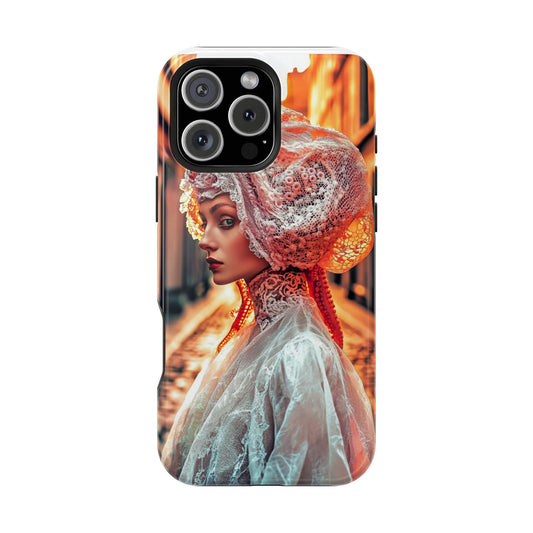 Futuristic Prairie Muse" Luxury Magnetic Wireless Charging iPhone Case by Moxie Jay