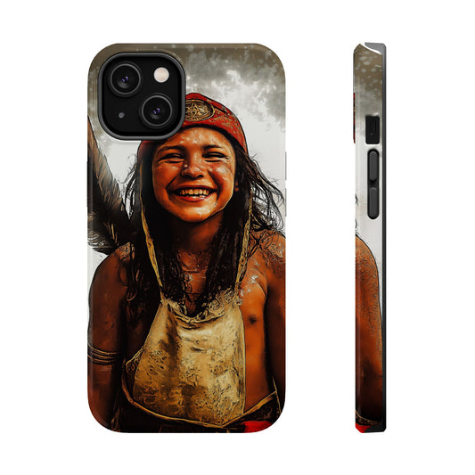 Luxurious Magnetic Wireless Charging Tough iPhone Case - Native Heritage Art by Moxie-Jay