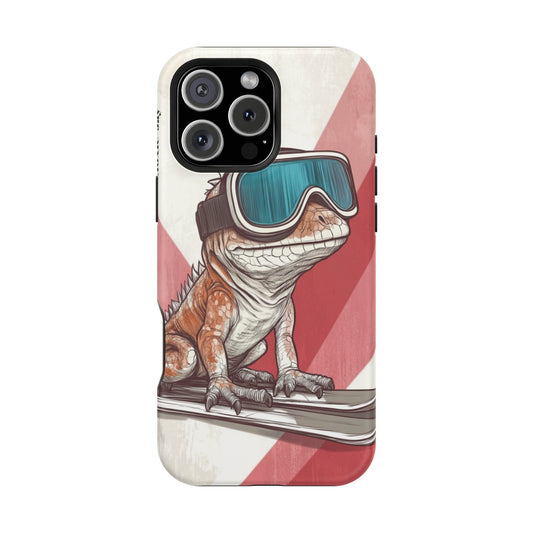 Skiing Lizard Magnetic Tough Case - Fun and Durable Phone Protection for Adventure Lovers!