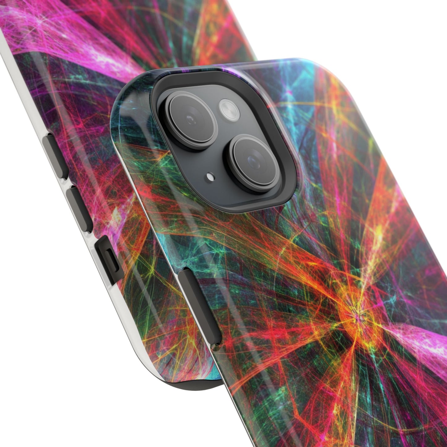Luxurious Magnetic Wireless Charging Tough iPhone Case - “Trippy Starburst” by Moxie-Jay