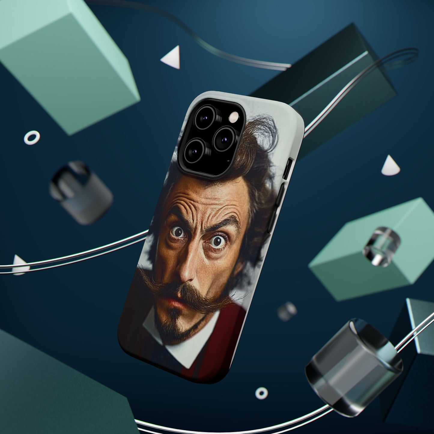 Luxurious Magnetic Wireless Charging Tough iPhone Case - “Close-Up Salvador Dali” by Moxie-Jay