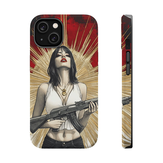 Rebel Queen: Moxie-Jay's Magnetic Chicana Warrior iPhone Case