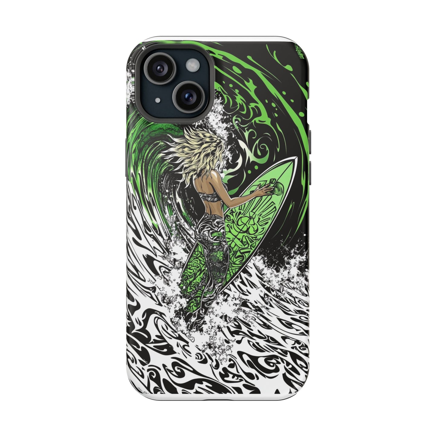 Luxurious Magnetic Wireless Charging Tough iPhone Case - "Surf's Up" by Moxie-Jay