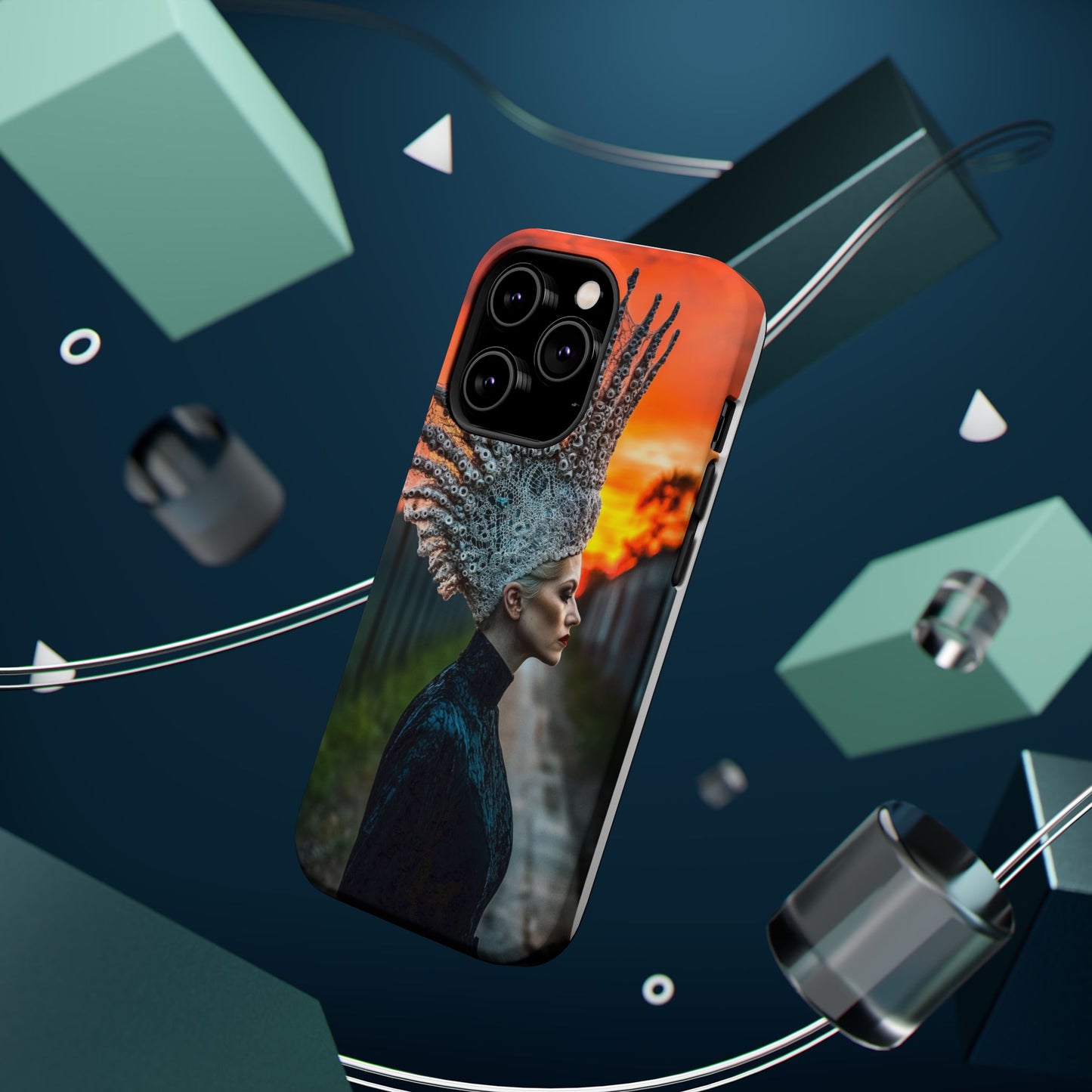 Sunset Goddess" Magnetic Wireless Charging iPhone Case by Moxie Jay