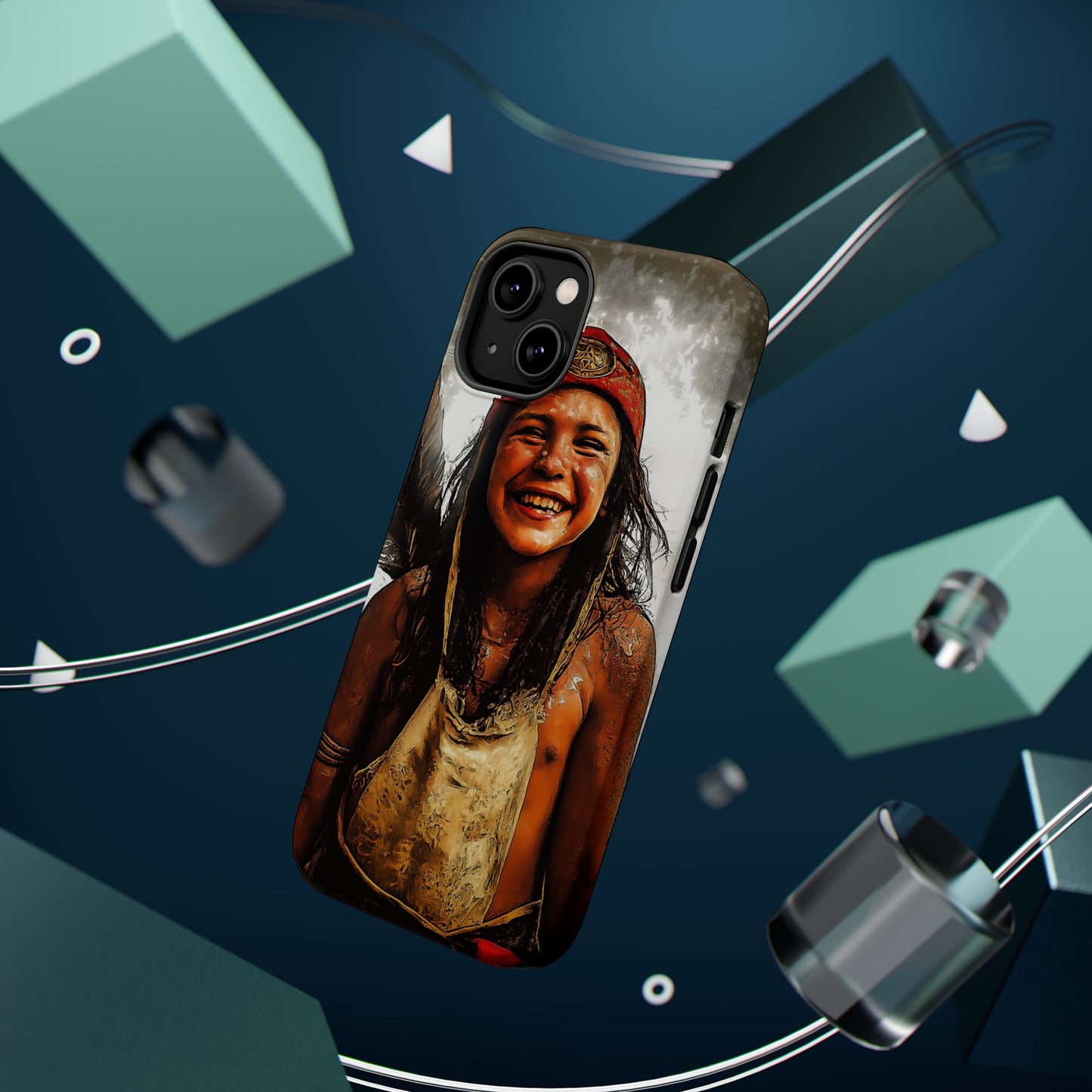 Luxurious Magnetic Wireless Charging Tough iPhone Case - Native Heritage Art by Moxie-Jay