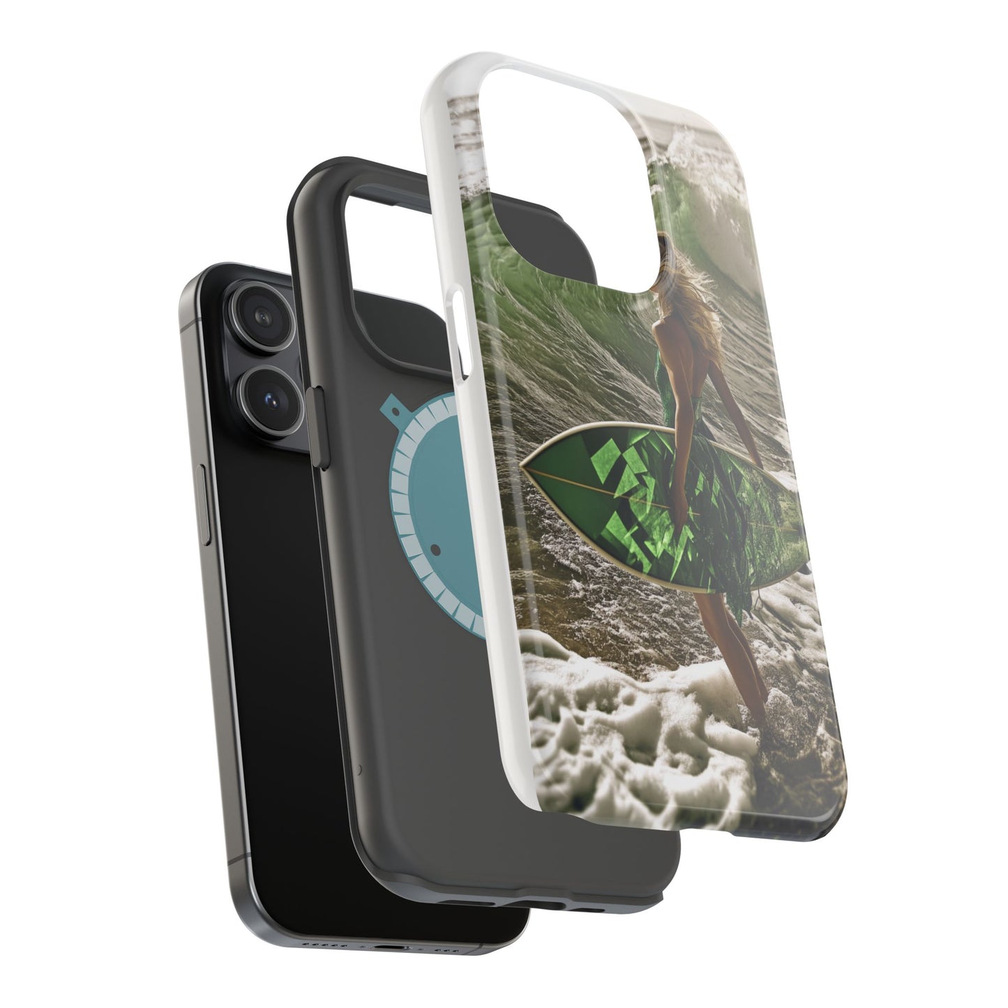 Surf's Up Chic" Luxury Magnetic Wireless Charging iPhone Case by Moxie Jay