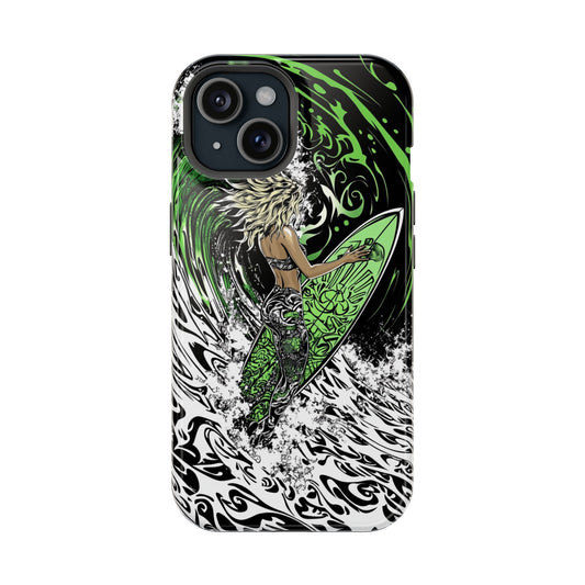 Luxurious Magnetic Wireless Charging Tough iPhone Case - "Surf's Up" by Moxie-Jay