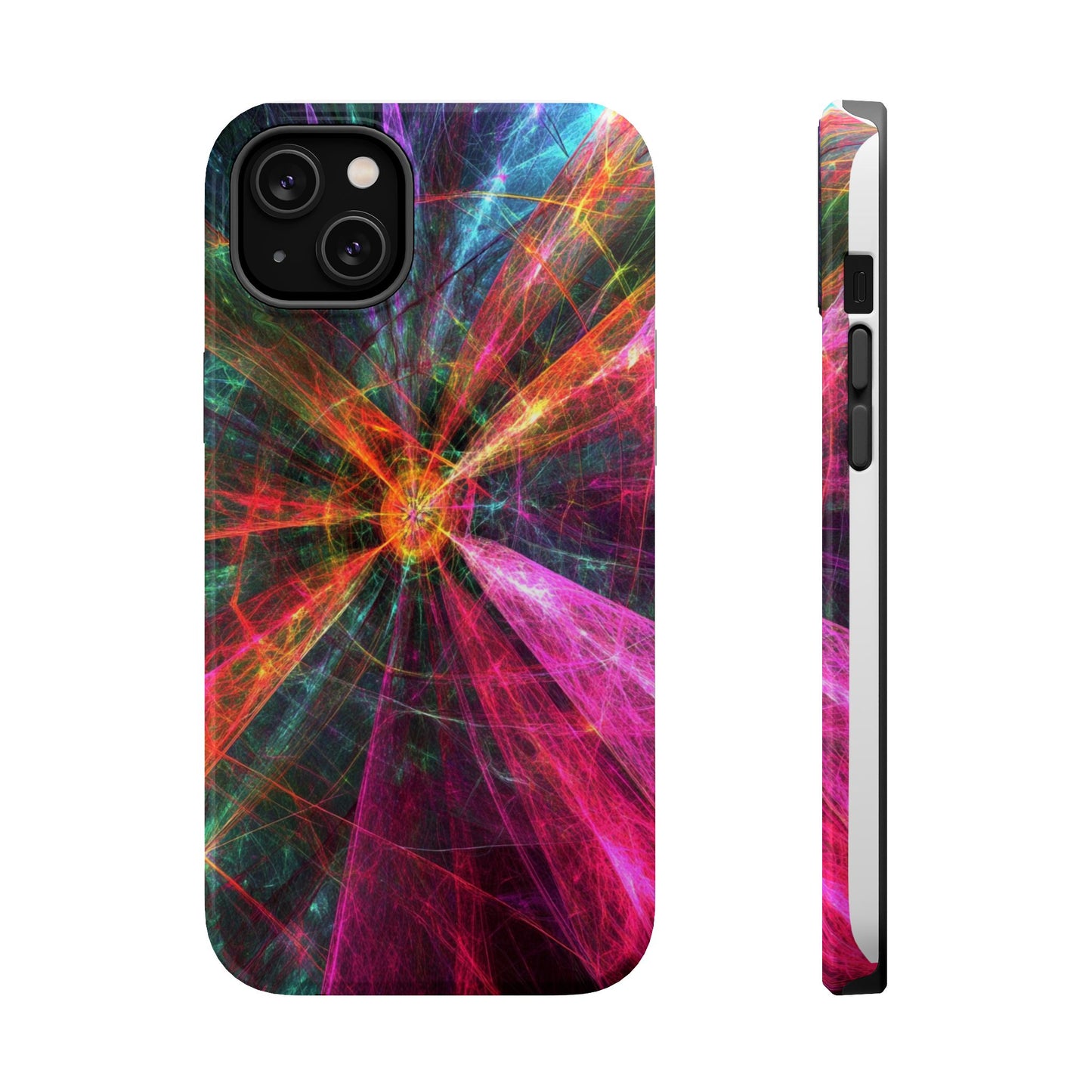 Luxurious Magnetic Wireless Charging Tough iPhone Case - “Trippy Starburst” by Moxie-Jay