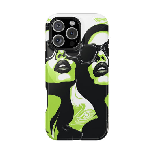 iPhone Case Wireless Charging Sunglasses Women Faces Art