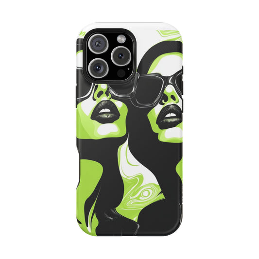 iPhone Case Wireless Charging Sunglasses Women Faces Art