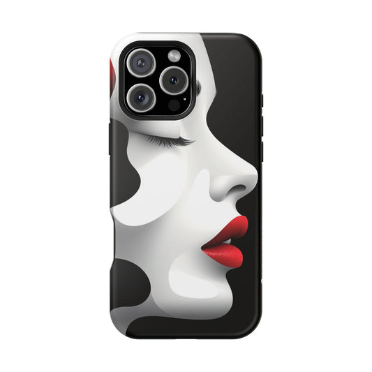 Artistic Magnetic Tough Case - Chic Face Design for iPhone