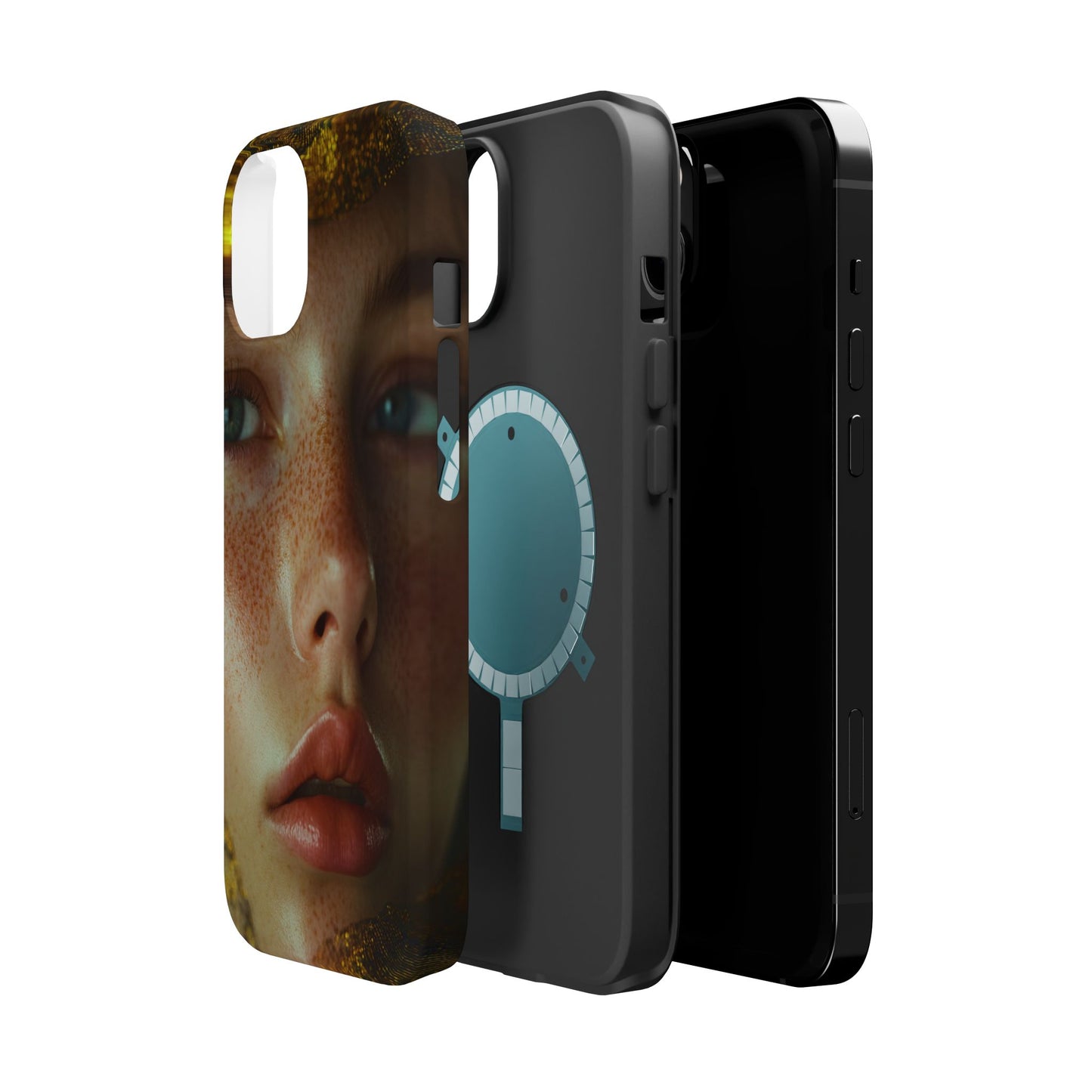 Phone Case - Close Up  Girl with Freckles Photography Magnetic Tough Cases