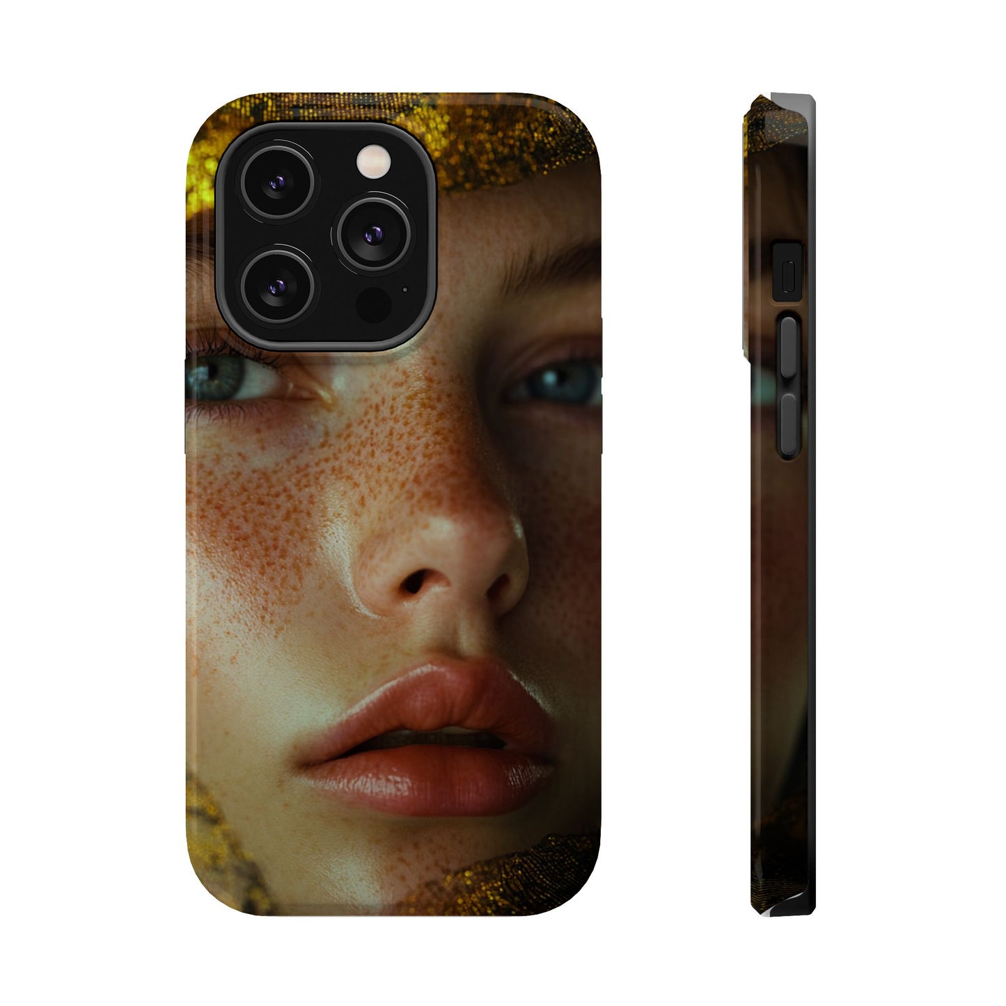 Phone Case - Close Up  Girl with Freckles Photography Magnetic Tough Cases