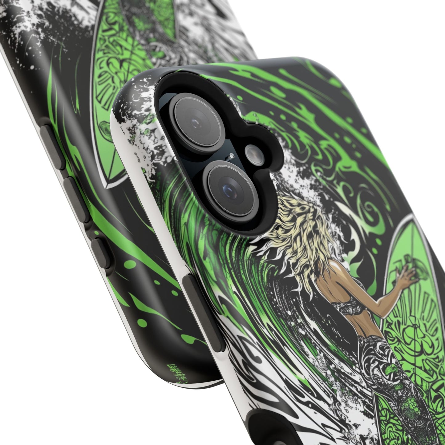 Luxurious Magnetic Wireless Charging Tough iPhone Case - "Surf's Up" by Moxie-Jay
