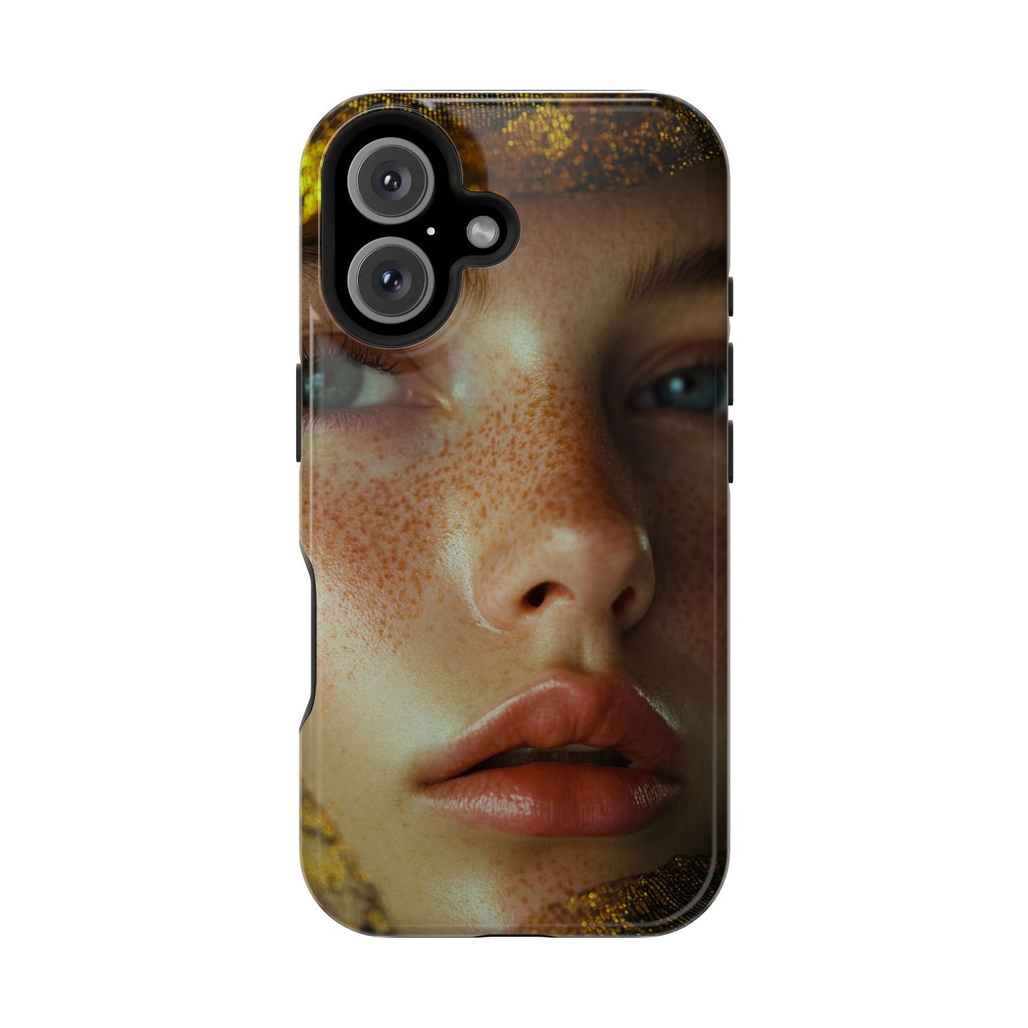 Phone Case - Close Up  Girl with Freckles Photography Magnetic Tough Cases