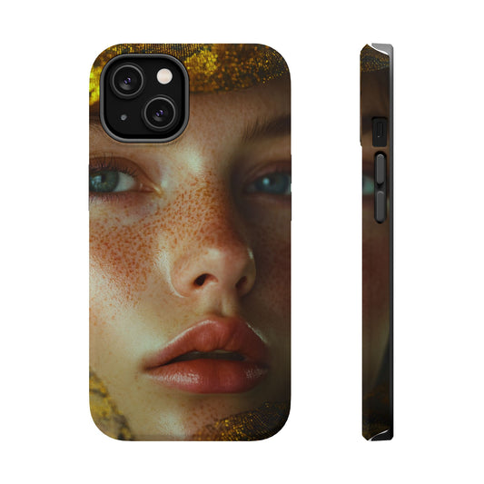 Phone Case - Close Up  Girl with Freckles Photography Magnetic Tough Cases