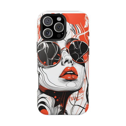 Artistic Magnetic Tough Case for iPhone - Stylish Protection with Bold Design