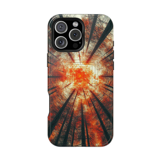 Wireless Charging Tough iPhone Case - Autumn Trees Art by Moxie-Jay